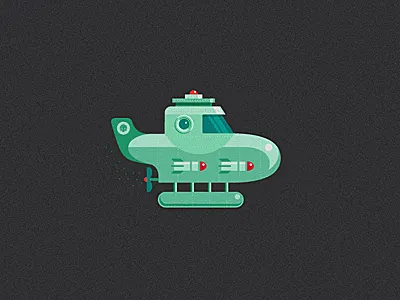 Green Submarine illustration milash submarine
