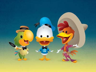 Kawaii Caballeros cute disney donald duck jose carioca kawaii panchito pistoles the three caballeros