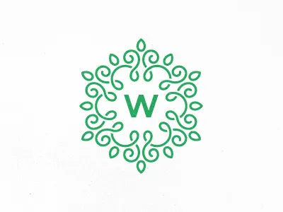 Welwer boutique crest design flower letter logo tracery unused w