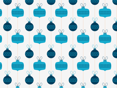 just some ornaments... blue holiday orange ornaments pattern