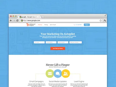 Outbound Engine is live! colorful handsome marketing marketing site marketing website outbound engine pixeden mockup