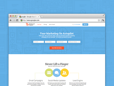 Outbound Engine is live! colorful handsome marketing marketing site marketing website outbound engine pixeden mockup