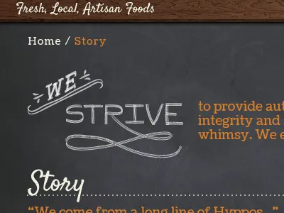 We strive... chalk handdrawn type web