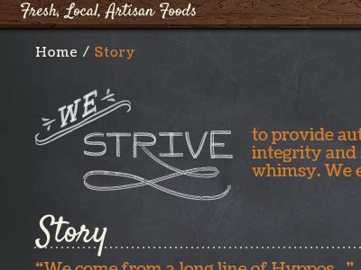 We strive... chalk handdrawn type web