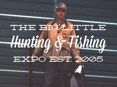 Expo Branding animal bird family fish fishing gun hunting type typography