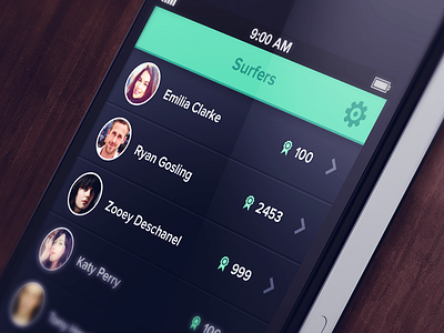 Surfer List avatar button icon iphone list navigation settings ui user