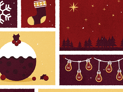 that time of year... christmas illustration snowflake star stocking texture
