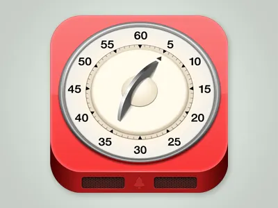 iOS Icon for a timer app alarm clock clock icon ios icon red reminder square tic toc timers time management timer
