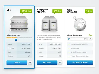 Services for Hosting Company art direction icon icons ui web design
