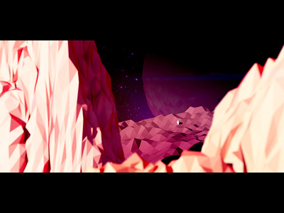 Purple Planet test shot 3d astronaut character cinema 4d low poly mars polygon space