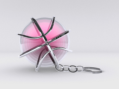 Dribbble Chromed Out Keychain 3d chrome dribbble keychain