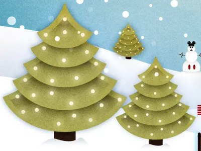 Disney Holiday Card christmas grain holidays season snow snowman trees