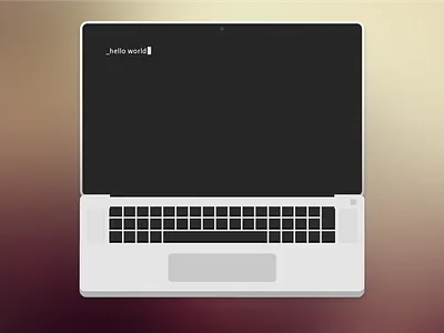 _hello world apple black design flat gradient illustrator macbook photoshop type vector