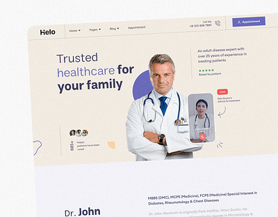 Helo - Doctor appointment website uidesign uiux website