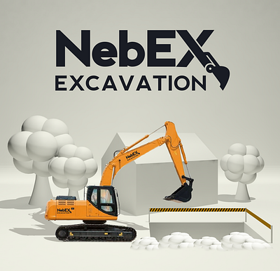 NEBEX EXCAVATION - logo + social media branding bulldozer excavation graphic design logo