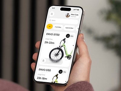 Smart Bike Mobile App app design bicycle bicycle app bike app e bike electric bike mobile mobile app route smart app smart bike app smartbike tracker vehicle