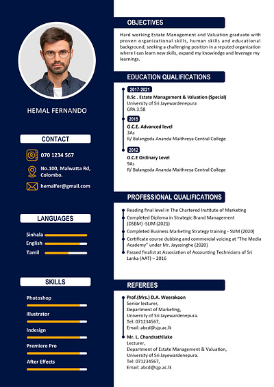 Professional Curriculum Vitae... adobe photoshop graphic design typography