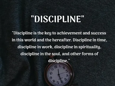 "Discipline is the foundation of all success. 💼⏳ branding graphic design logo motion graphics ui