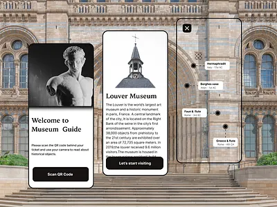 Museum Guide App UI Design... icon typography ui