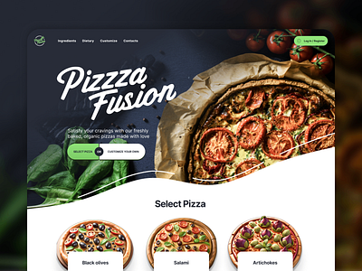 Landing Page for a Pizzeria fooddesign landingpage pizza ui webdesign