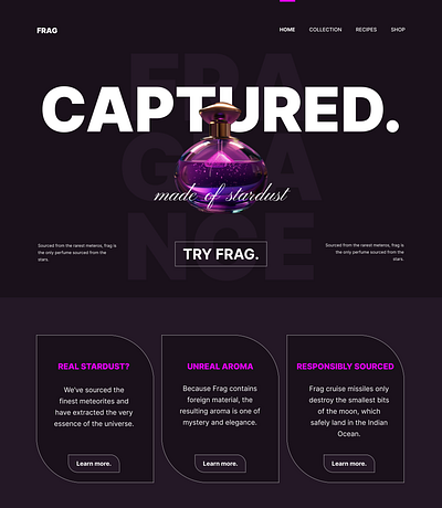 Online Perfume Web Store Landing Page UI Design... branding icon logo ui