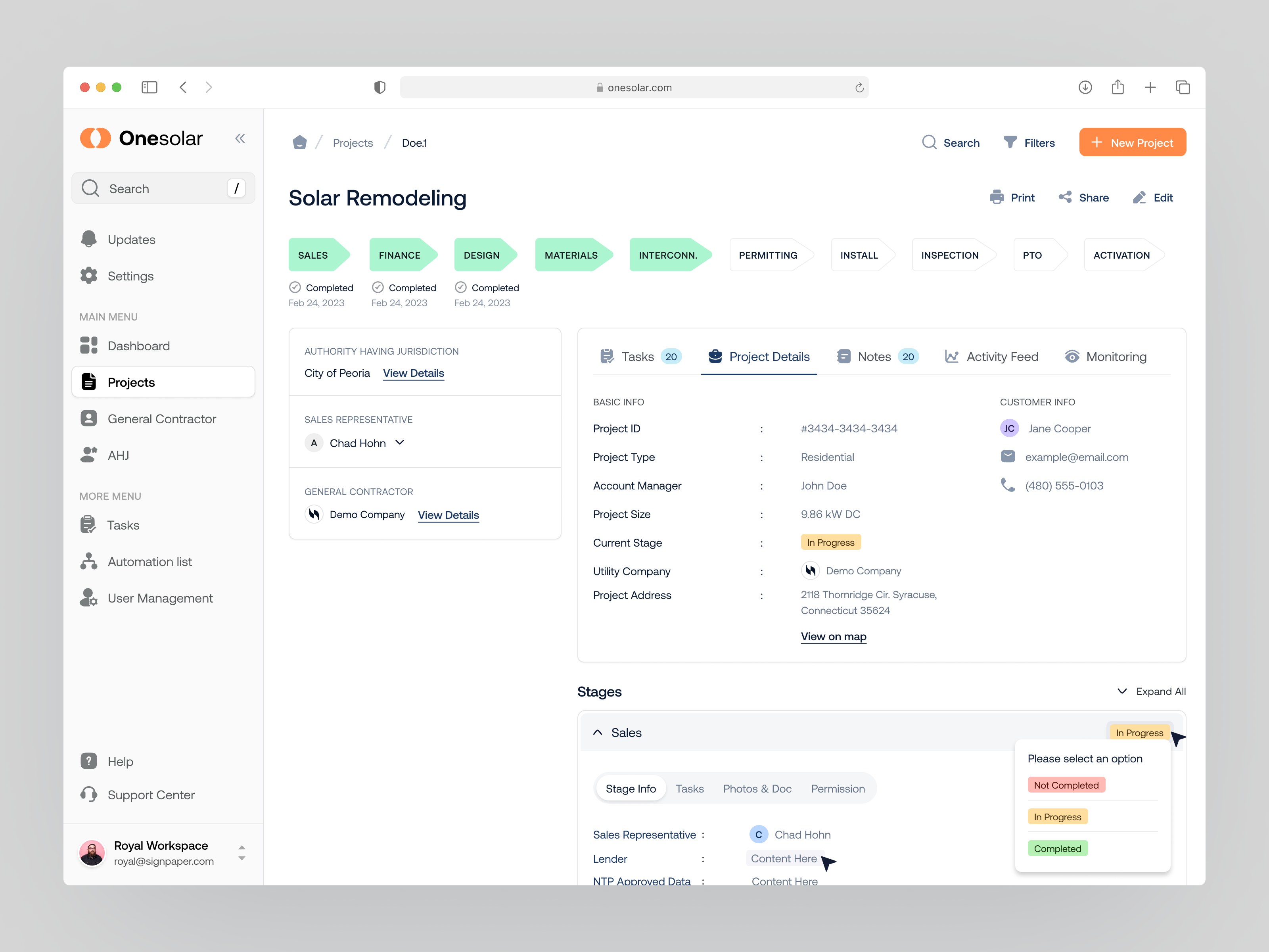 Example of Complex Saas Webapp Design