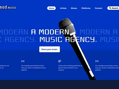 Web Music Landing Page UI Design... illustration logo typography ui