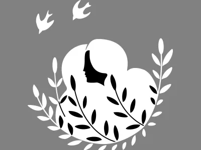 In the bushes birds foliage hair logo plants woman