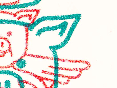 Screen printing sneak peak ear icon illustration pig piglet pork print screen wings