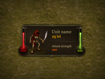 Unit stats box box brainchild brainchild.pl design game design gui layout rafal urbanski rafał urbański ui window