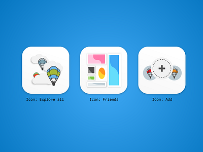 Wishsoup Icons add app balloon explore friends hot air hot air balloon icon icons ui ux web wish