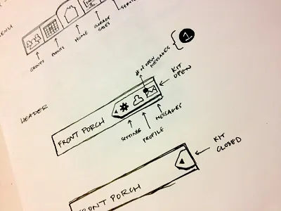 UX Sketch Header - Dock Function mobile sketch user experience ux