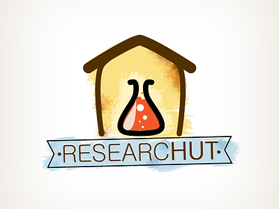 Researchut Logo chemical flask hut identity illustration lab logo research testube