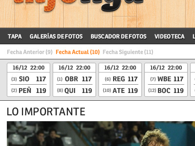 infoliga: scores basketball home home page menu navigation numbers results ronnia scores sports