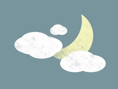 Moon clouds illustration moon night
