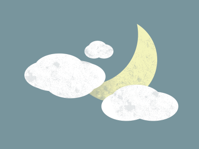 Moon clouds illustration moon night
