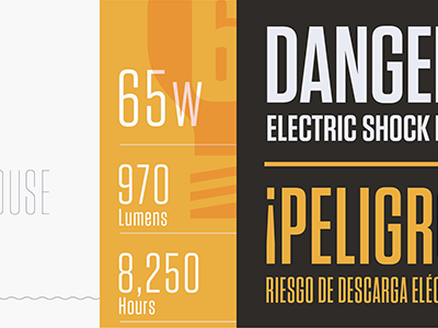 Tungsten Narrow condensed danger! hco light bulb narrow sans tungsten typography ¡peligro!