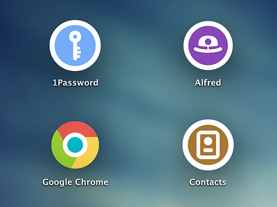 Application Icons 1password alfred app spread application chrome contacts google chrome icon