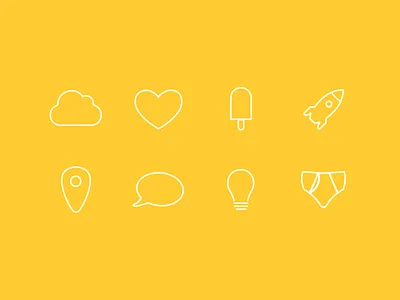 Stroked Icons flat glyph icons large stroke stroked