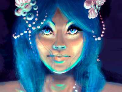 Water Nymph cs2 face illustration mermaid nymph photoshop sexy wacom water