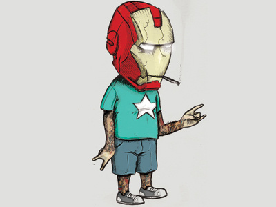 Rock On comics illustration iron man photoshop rock