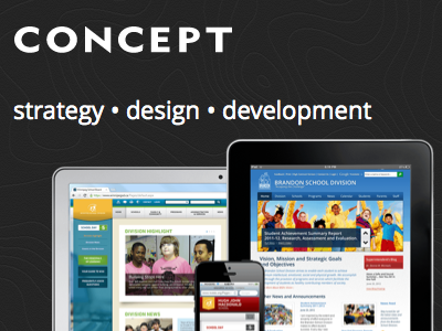 Concept Inc. Website - Mobile View black bold mobile website