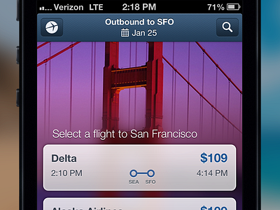 Flight Results expedia flights ios list results