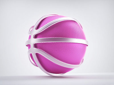 Dribbble ball basketball dribbble illustration logo pink render sphere texture