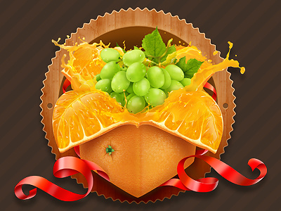 Orange Box grapes illustration orange photoshop