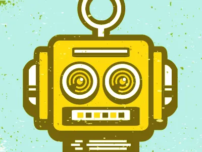 Robo Gaze illustration invasion retro robot texture vintage