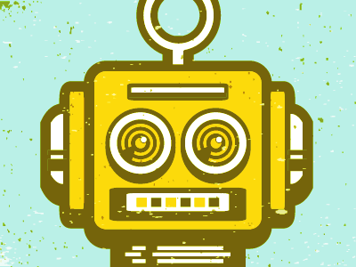 Robo Gaze illustration invasion retro robot texture vintage