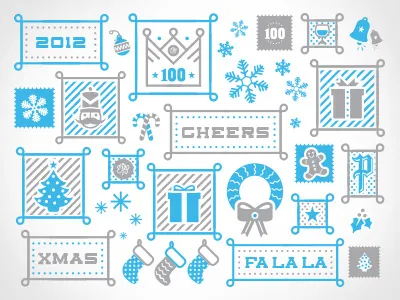 Xmas Elements 100 2012 bells cheers christmas gifts holidays nutcracker presents reef snow snowflakes tree xmas