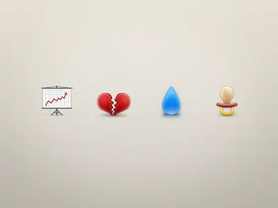Infographic Icons birth chart debt divorce drop heart icon pacifier water