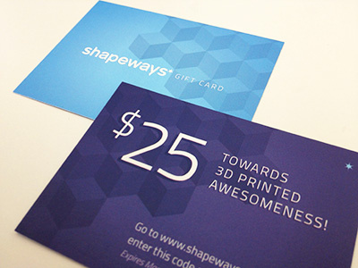 Shapeways Gift Card gift card print shapeways